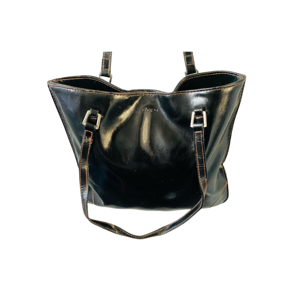 XOXO | Black Shiny Branded Handbags | HB-BL-012 |