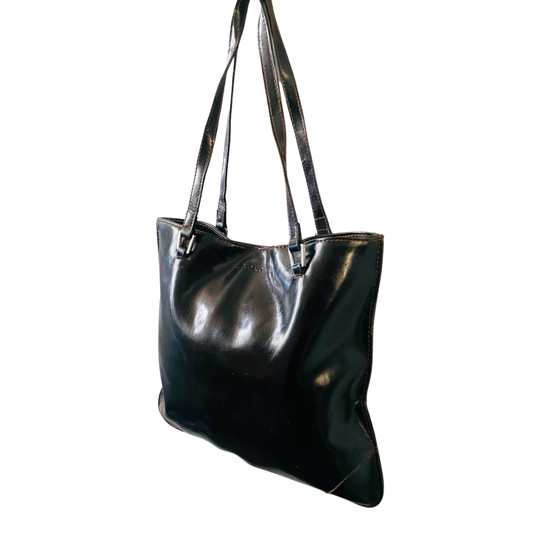 XOXO | Black Shiny Branded Handbags | HB-BL-012 |