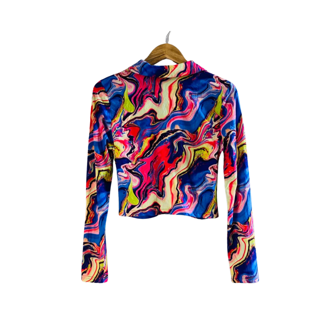 SHEIN | Marble printed crop shirt M | YL-029 |