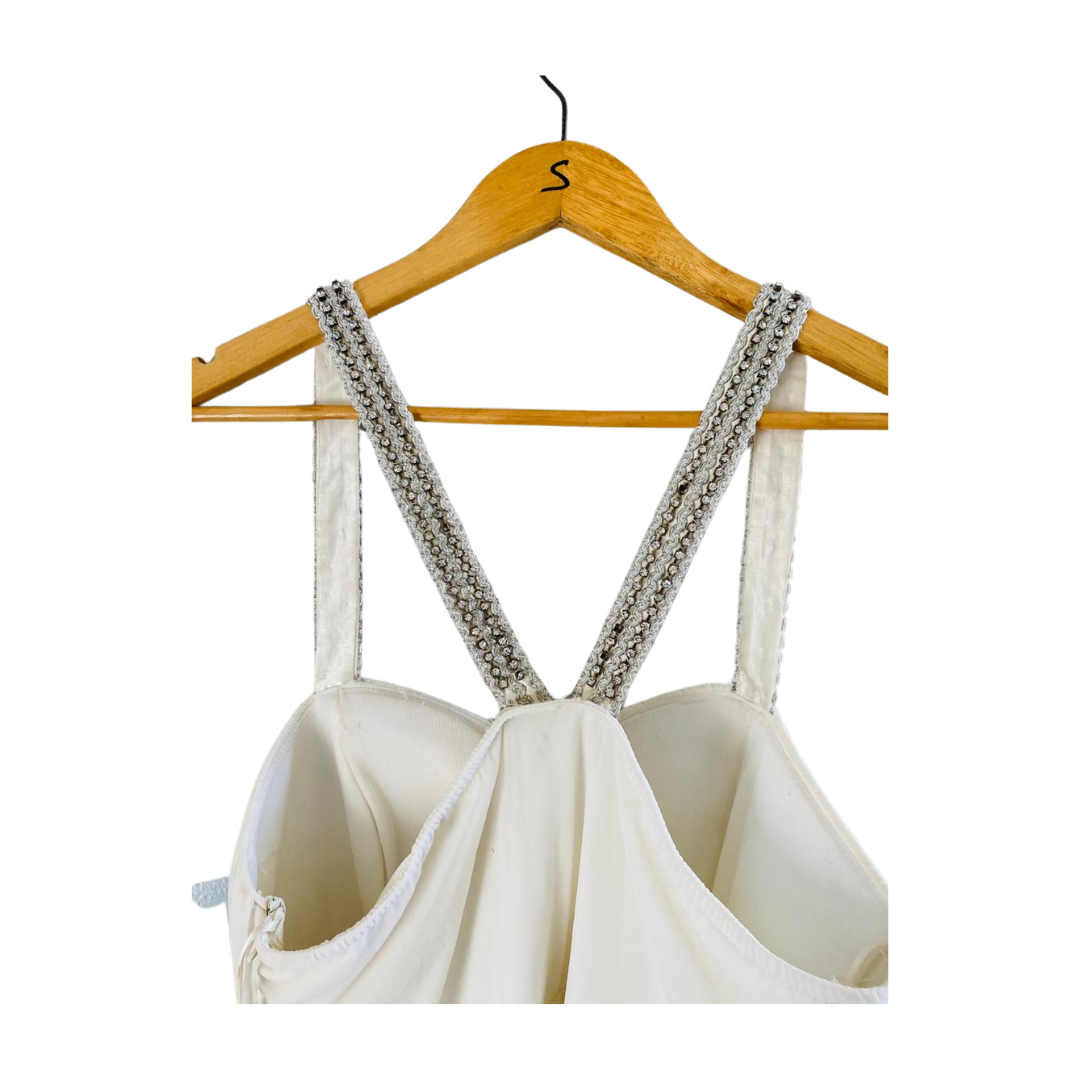Snow-White Beaded Prompt dress for women