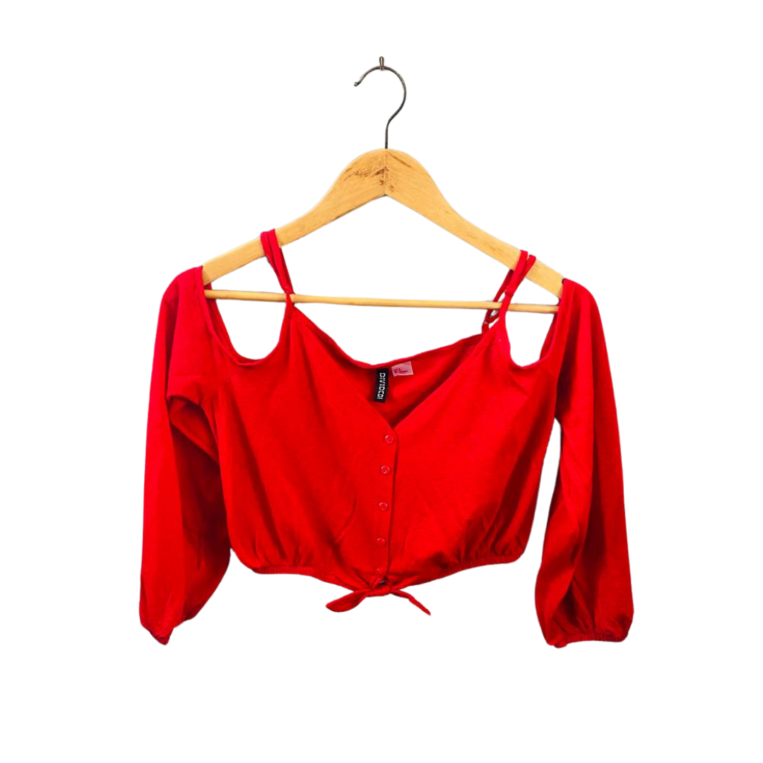 DIVIDCD |Red Stripes Tie up Top|