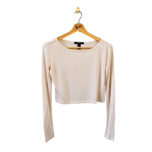 FOREVER 21 | Slim Fit Crew Neck Beige Color Shirt for Women | TO-BG-027 |