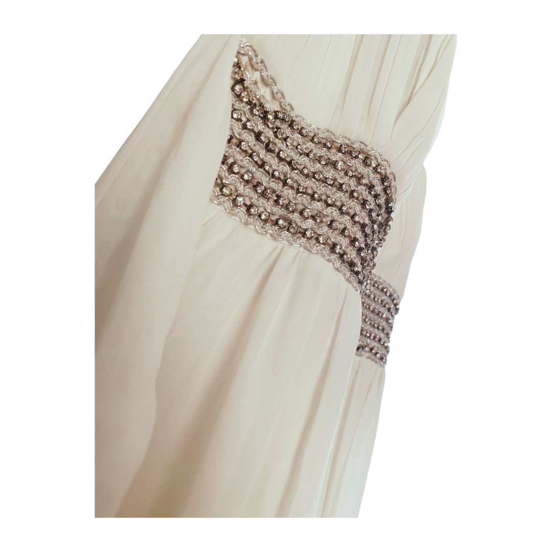 Snow-White Beaded Prompt dress for women