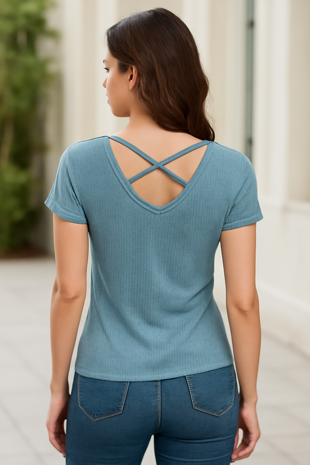 Low Caged Cleavage Scoop Neck